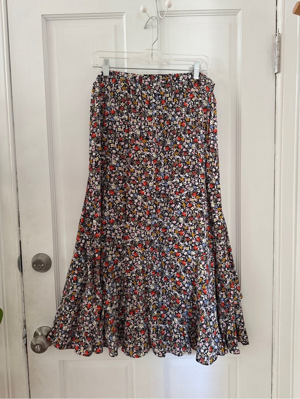 Rebecca Minkoff Black Floral Tiered Maxi Skirt - Picture 4 of 5